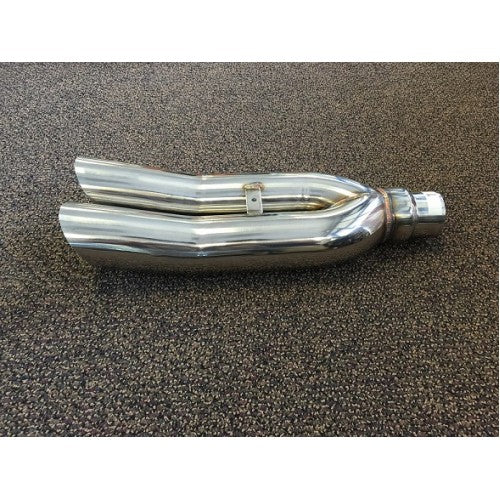thumbnail image 2 of Jackspania Racing Dual Tip Stainless Steel Blastpipe – Version 1 – 3-Inch Bosozoku Style Exhaust Tip – Weld-On, Polished Finish 2 of 4