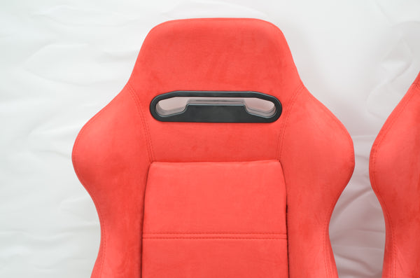 DC2 EK9 CTR ITR SR3 style reclinable seats red suede 2pcs sliders seat