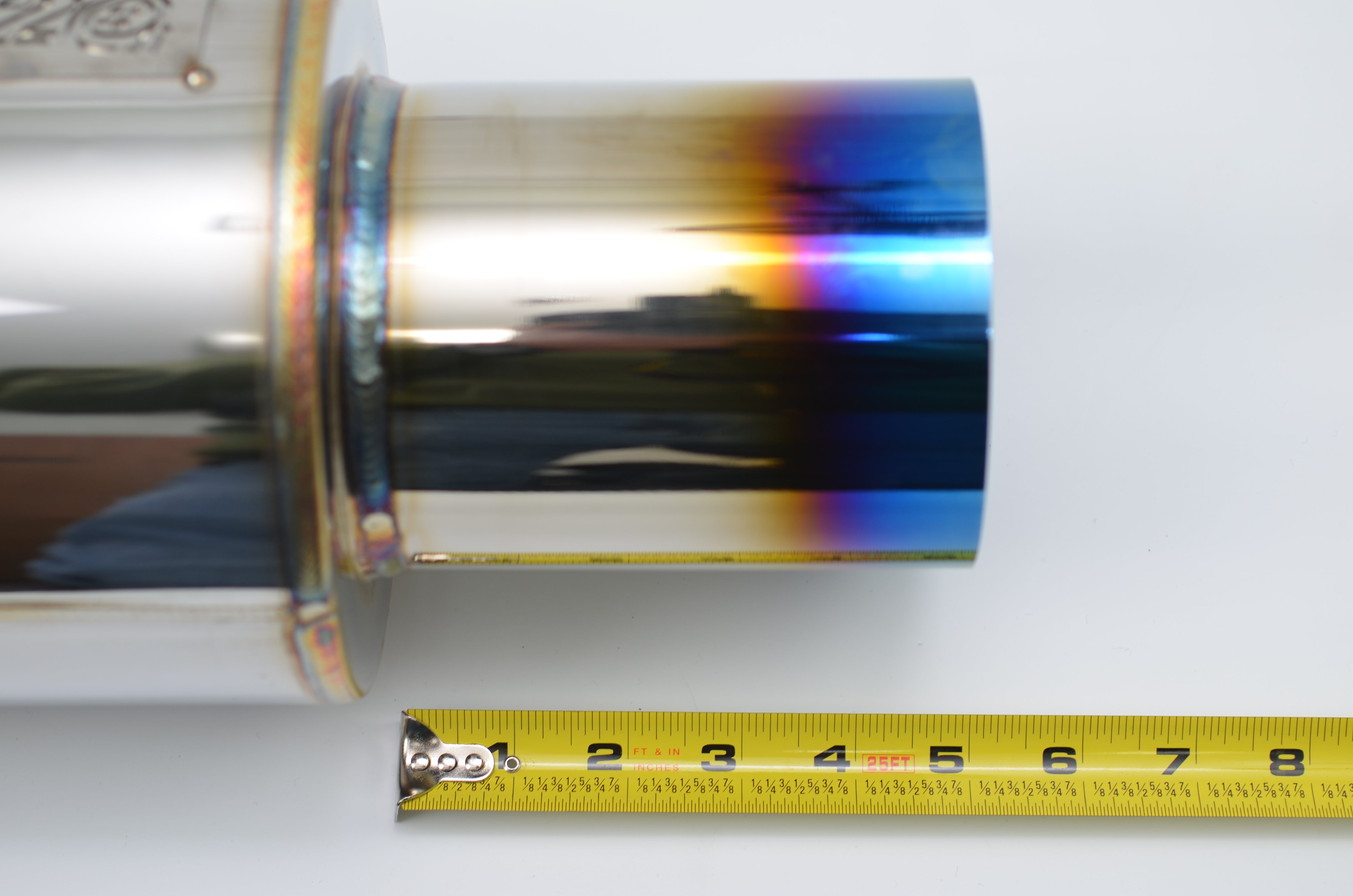 N1 Style Burnt Tip Stainless Steel Muffler – 4" Tip, 2.5" Inlet, Universal, W/ Silencer
