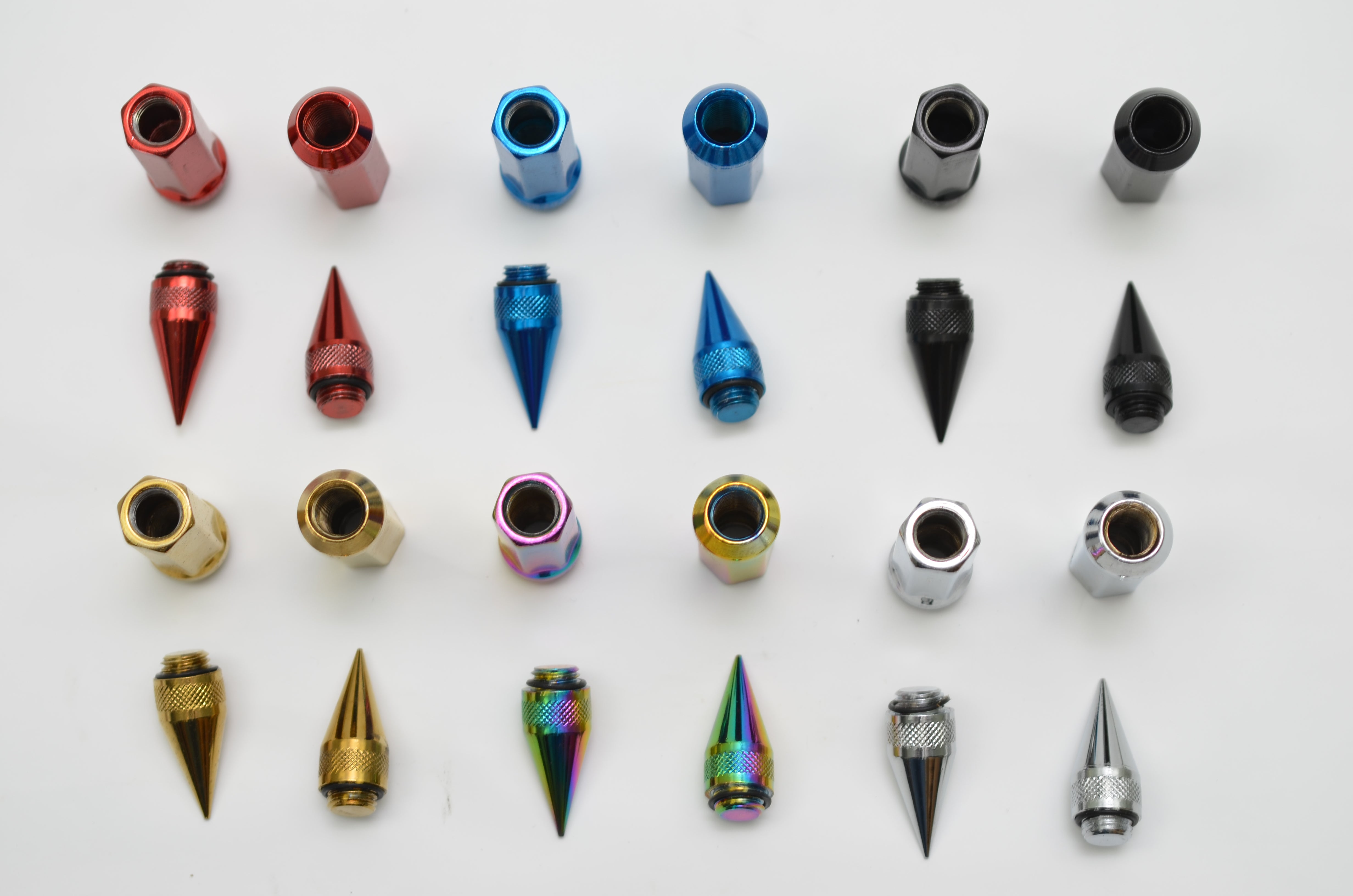 AVNPerformance 20x Chrome Silver Spiked Extended Lug Nuts - 50mm, M12x1.5 Thread