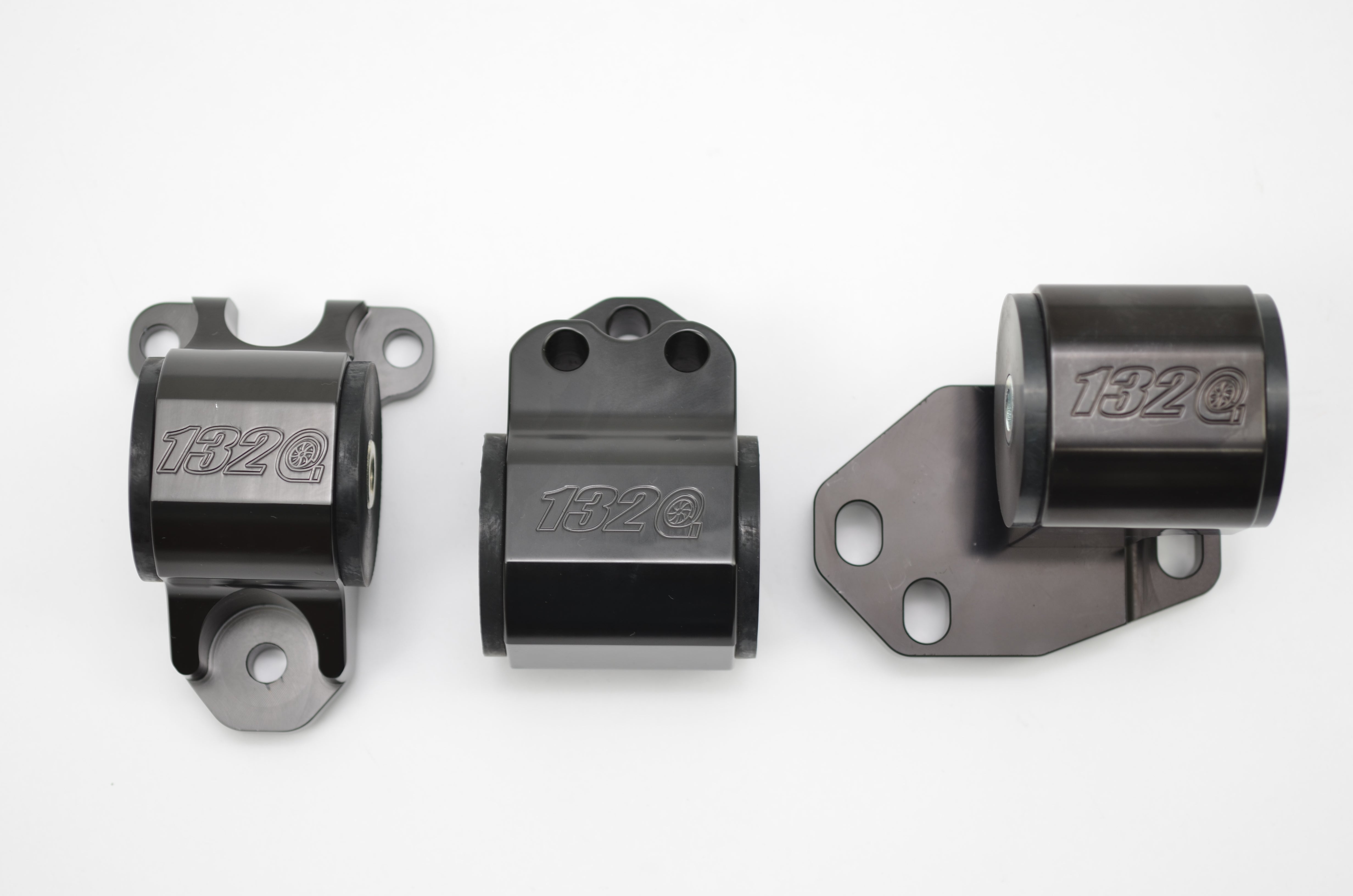1320 Performance 3-Bolt Driver Side Motor Mount – 94-01 Integra DC2 / EG – 85A Durometer – Black/Silver