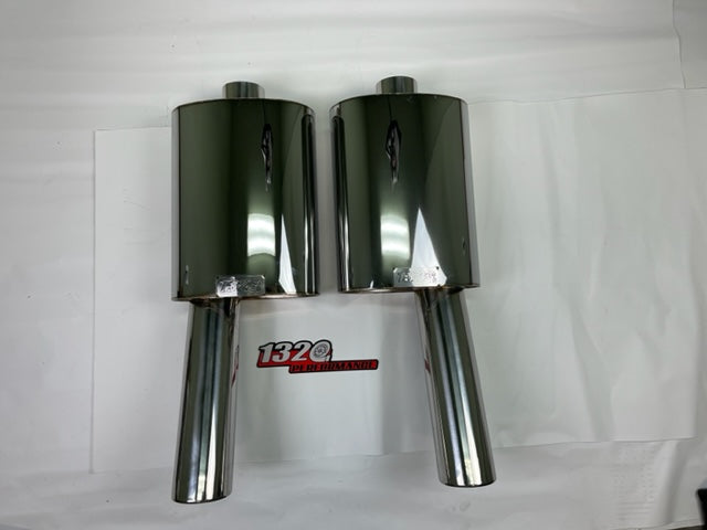 1320 Fireball Mega Blastpipe Mufflers (Pair) 3" Inlet VIP Tip Bozo Style Universal